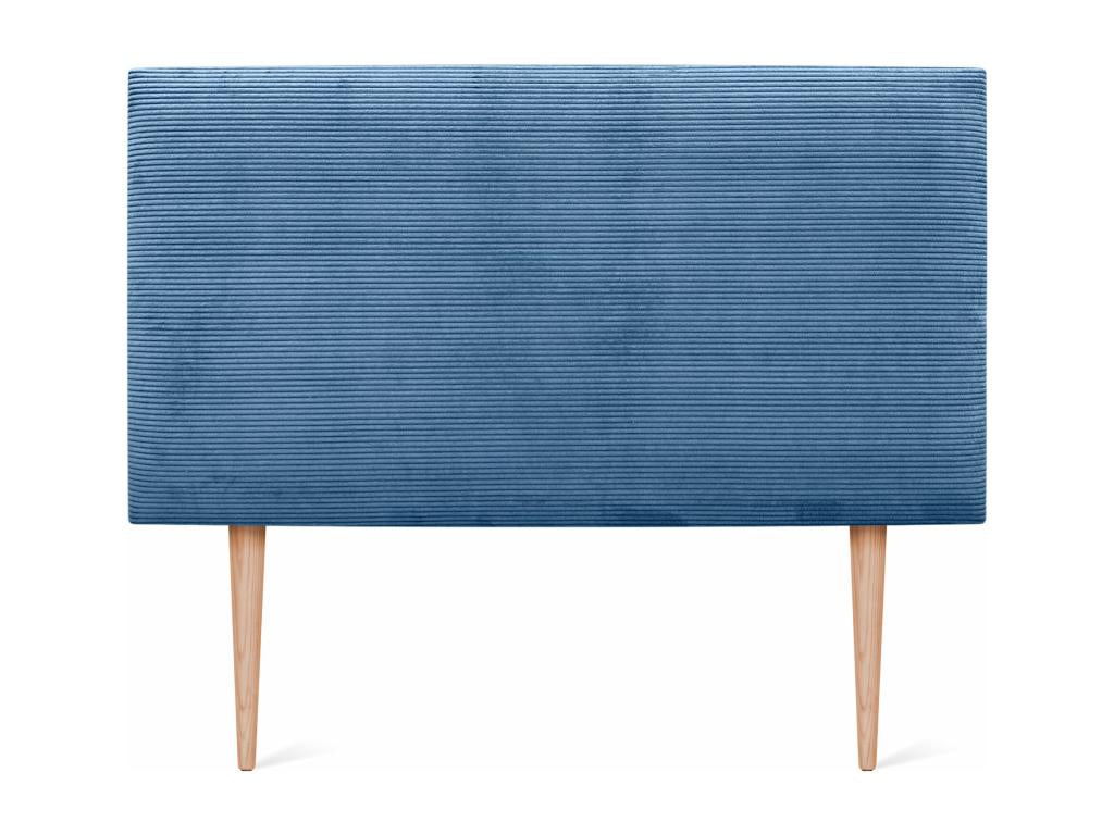 Maisonpuretop Testiera in velluto a coste semplice 105x115 con gambe del letto 105 - Blu 00295UHGU