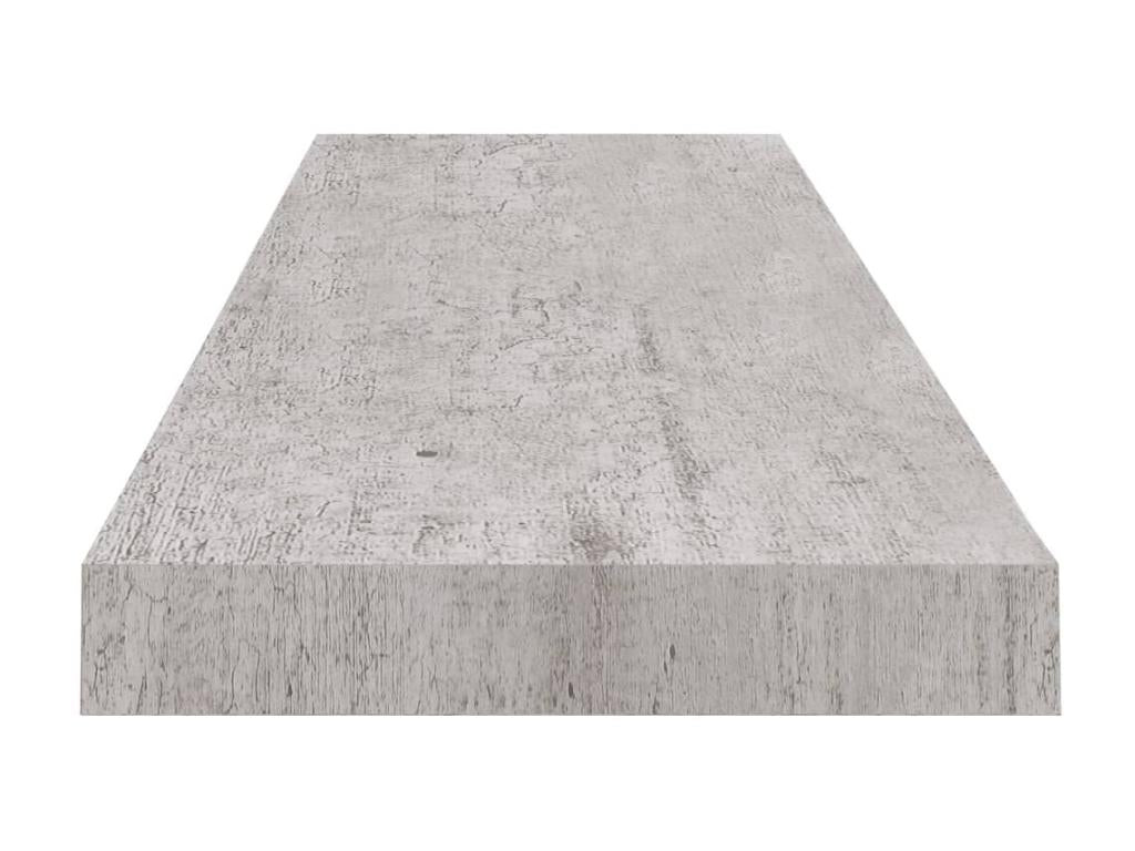 Mensole da parete sospese, 2 pezzi, grigio cemento, 100x23,5x3,8 cm, MDF, 22847SBZE