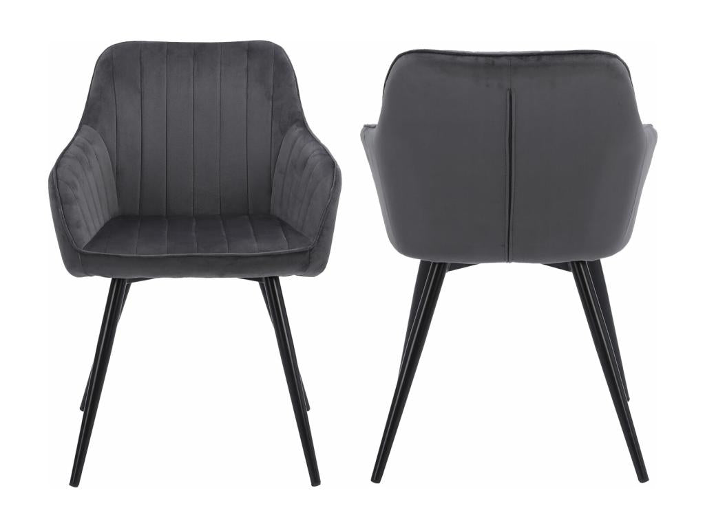 Set di 2 sedie in velluto grigio di Maisonpuretop - Maisonpuretop 48650ZNZY