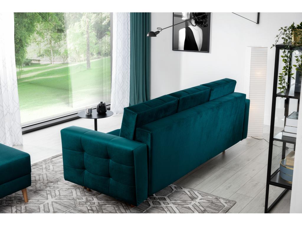 Divano trasformabile Maisonpuretop 235cm 3 posti in tessuto trapuntato grigio chiaro 57295VXGM