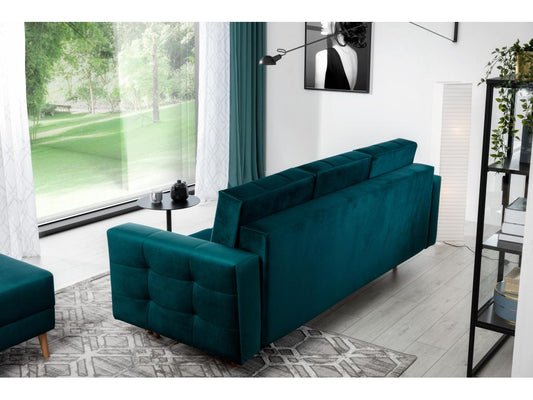 Divano trasformabile Maisonpuretop 235cm 3 posti in tessuto trapuntato grigio chiaro 57295VXGM