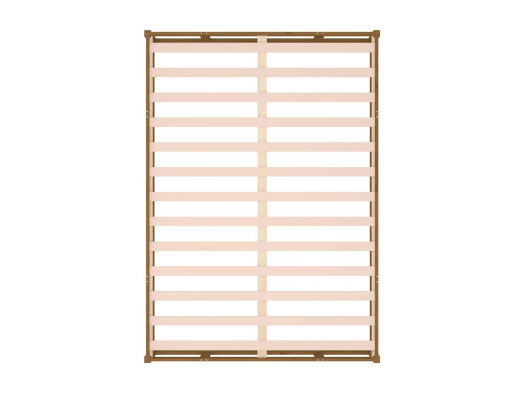 Struttura letto marrone miele 150x200 cm extra large in legno massello 11146EJZO