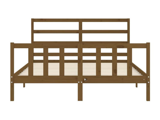 Struttura letto senza materasso, marrone miele, legno massello 06894AREV