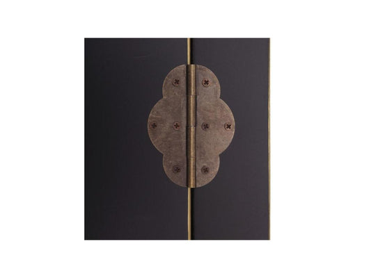 Armadio nero a 4 ante e 3 cassetti, stile cinese - PEKIN 03644JMUA