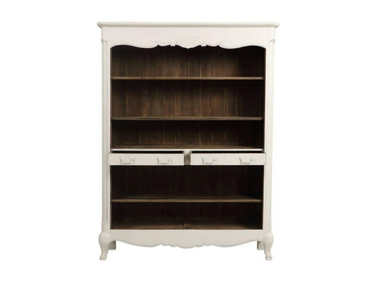 Libreria aperta con 2 cassetti, legno bianco - Artvivrestore 43545KWRC