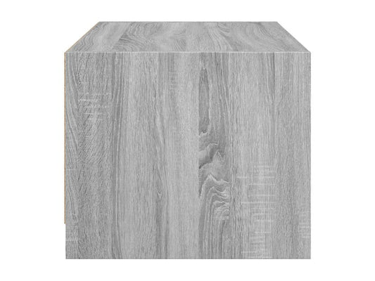 Tavolino da caffè Calmetop grigio con ante in vetro, 68x50x42 cm, 03531HJXB