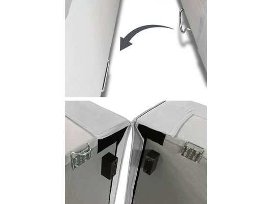 Divano fisso Artvivrestore, divano componibile 2 posti con penisola sinistra, Made in Italy, Divano moderno in tessuto, 220x170x70 cm, Grigio, 22270MDFI