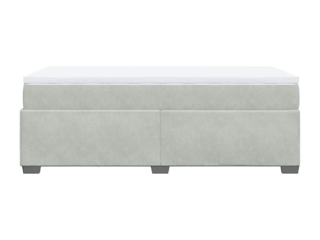 Rete e materasso Maisonpuretop, grigio chiaro, 80x200 cm, velluto, 11085XIOU