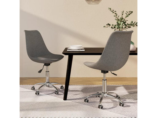 Sedie da pranzo girevoli, set da 2, tessuto grigio chiaro, 27110XNUU