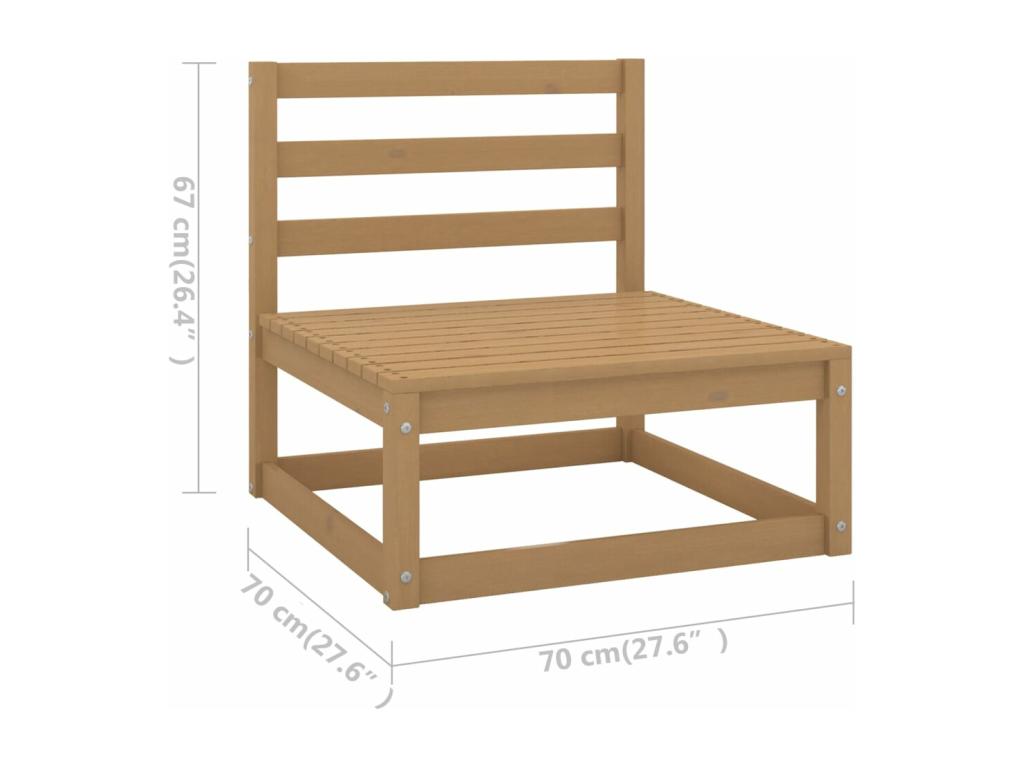Set di mobili da giardino da 8 pezzi, legno di pino massiccio, 70849DLDH