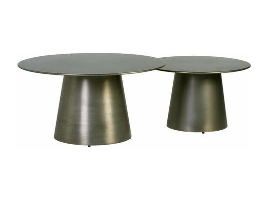 Tavolino rotondo in acciaio Artvivrestore - Set di 2 24469YEBK