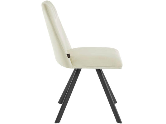 Artvivrestore - Set di 2 sedie da pranzo imbottite in velluto bianco crema 26858KYNM