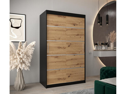 Maisonpuretop Armadio 1 anta scorrevole 200/120/62 2 ante Nero/Maisonpuretop 38262PUNI