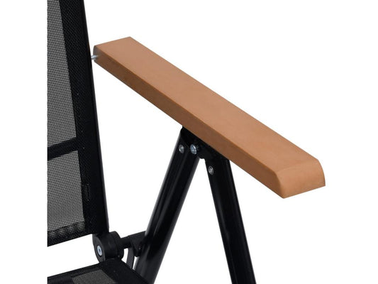 Sedie da giardino pieghevoli, 2 pezzi, alluminio e textilene, nero, 27261JSYA