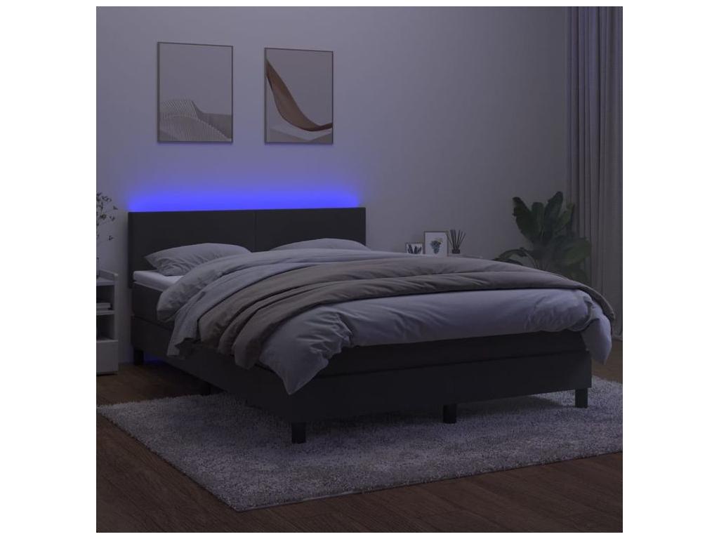 Base letto Maisonpuretop con materasso LED, grigio scuro, 140x200 cm, 60288YZGT