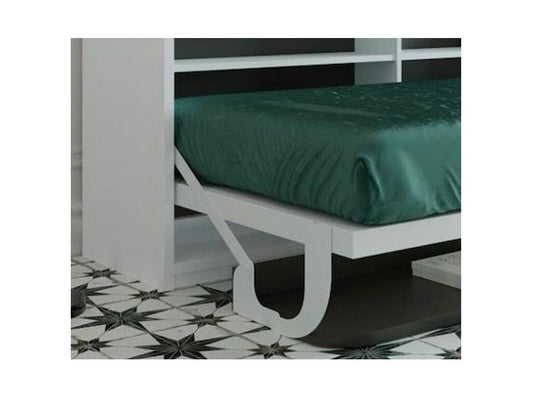 Letto pieghevole color cioccolato 90x190cm x 34cm con ripiani e scrivania Maisonpuretop 70939YNIR