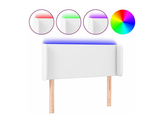 Testiera LED bianca 93x16x78/88 cm in similpelle 41375JEYC