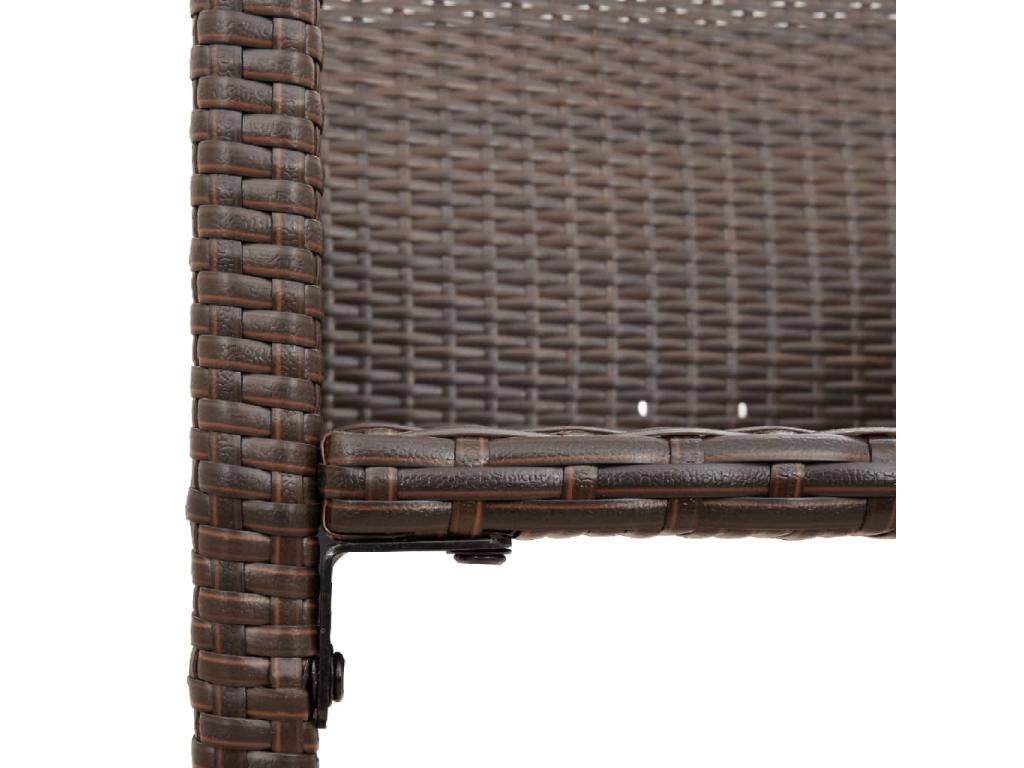 Set di 2 sgabelli da bar da giardino in resina intrecciata marrone 84170EFTP