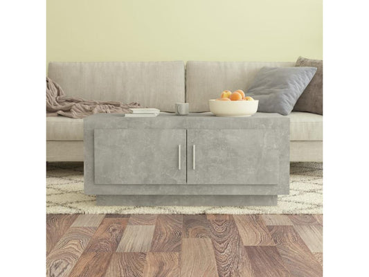 Tavolino da caffè, grigio cemento, 102x50x45 cm, legno ingegnerizzato, 53744WANS