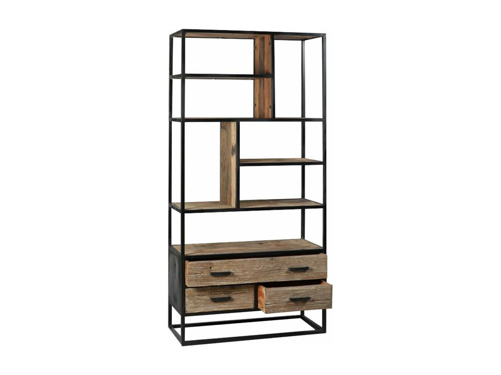 Artvivrestore - Scaffale a 3 cassetti in teak riciclato e metallo 29360SHFV