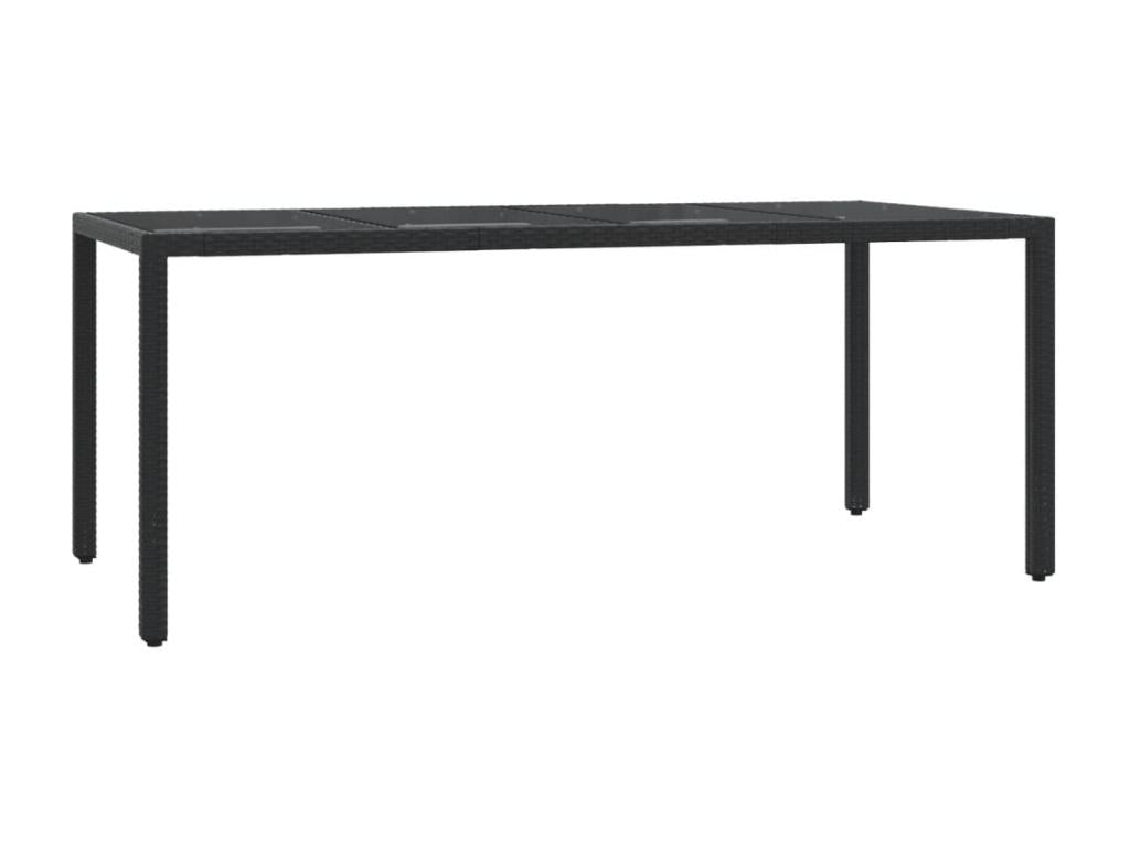 Set da pranzo da giardino 7 pezzi con cuscini, resina di vimini nera 35868CQEM