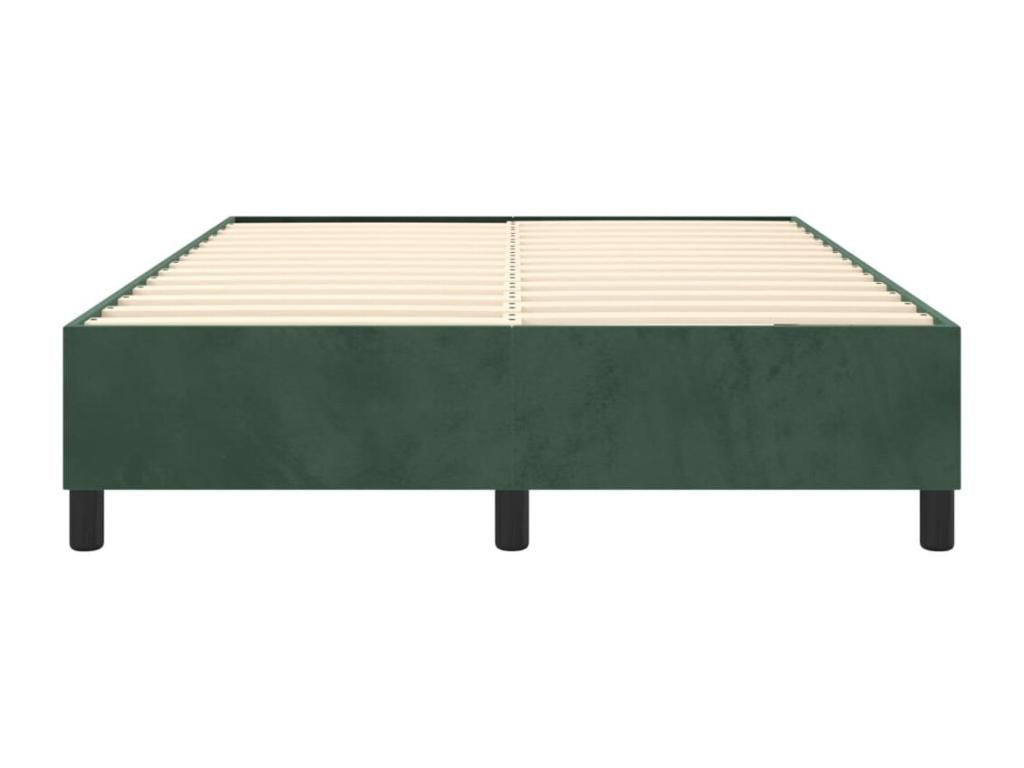 Base per letto a molle in velluto verde scuro 140x200 cm 43410MUSP