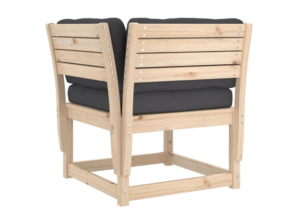 Set di mobili da giardino 4 pezzi con cuscini, legno massello di pino, 35454LNNC