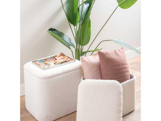 Pouf in tessuto bouclé Artvivrestore 46786RSJA