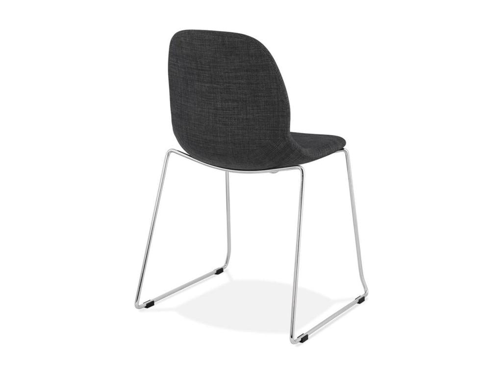 Sedia in tessuto di design Artvivrestore 85 cm grigio scuro / cromo 31047PIQP