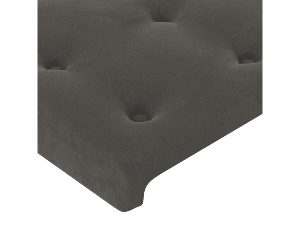 Testiera LED Grigio Scuro 183x16x118/128 cm Velluto 70303FABU