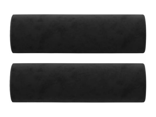 Divano a 2 posti con cuscini decorativi, nero, 140 cm, velluto, 07272AWVN