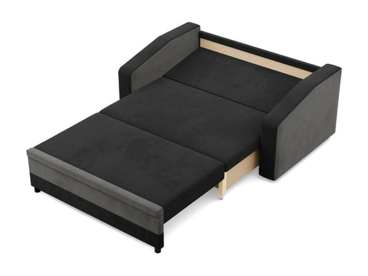 Divano a 2 posti con funzione letto, nero e bianco, 00951QZHM