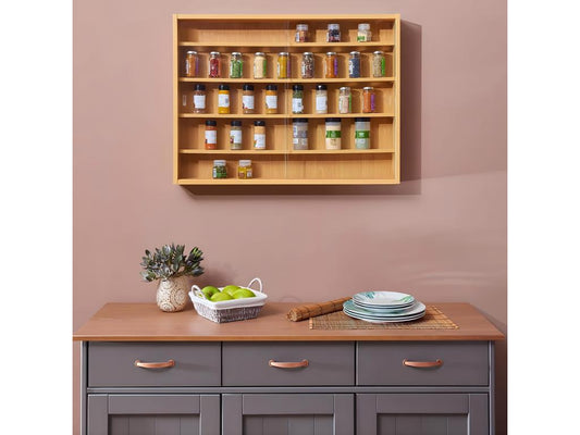 Artvivrestore - Vetrina a parete con 5 scomparti, finitura faggio 03794JUFL