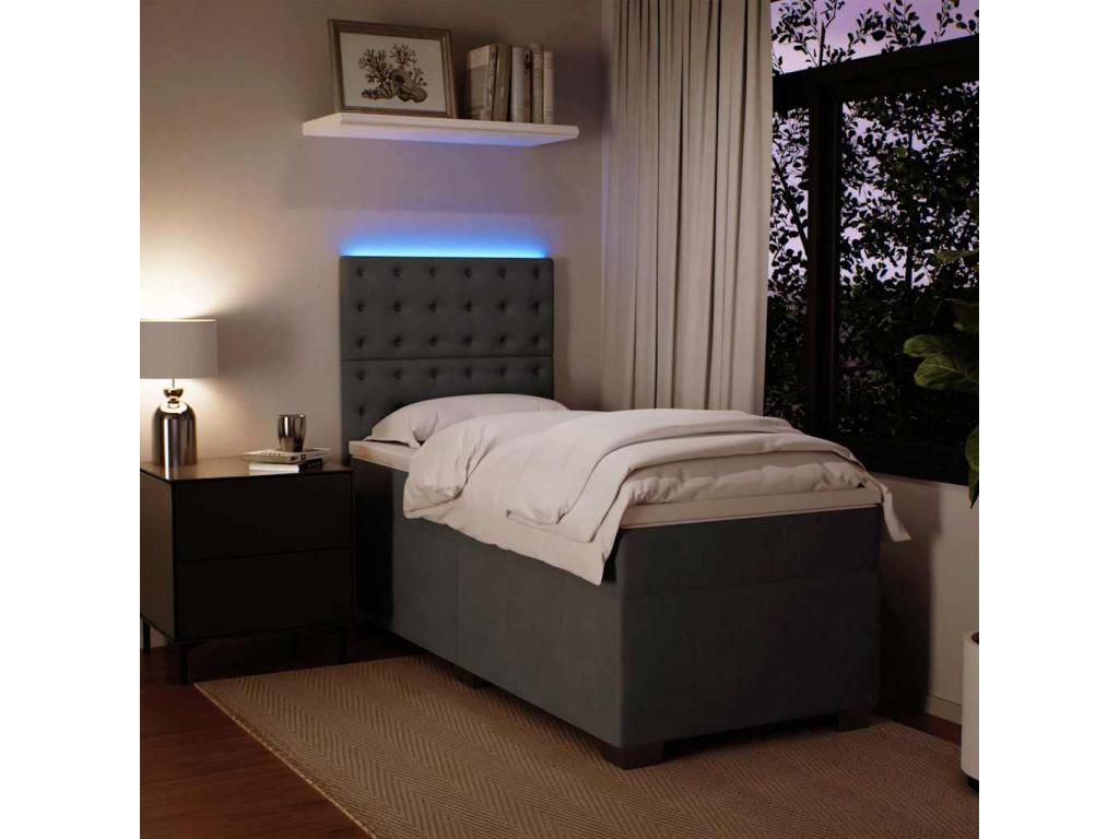 Rete e materasso Maisonpuretop, Grigio Scuro 80x200 cm Velluto 80317MQHW