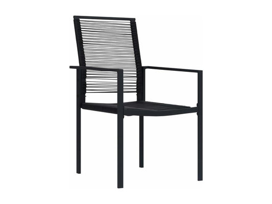 Sedie da giardino 2 pezzi, PVC nero rattan 00424VRSP