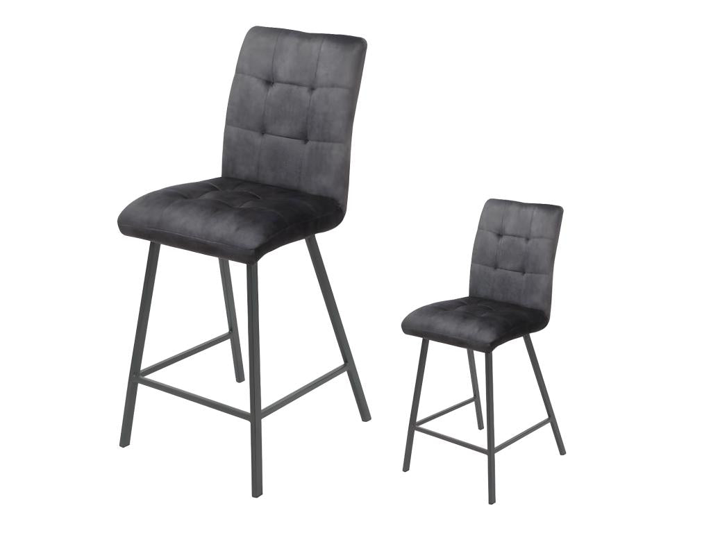 Sgabelli da bar imbottiti Maisonpuretop, tessuto/metallo, grigio - Maisonpuretop 24178MQGO