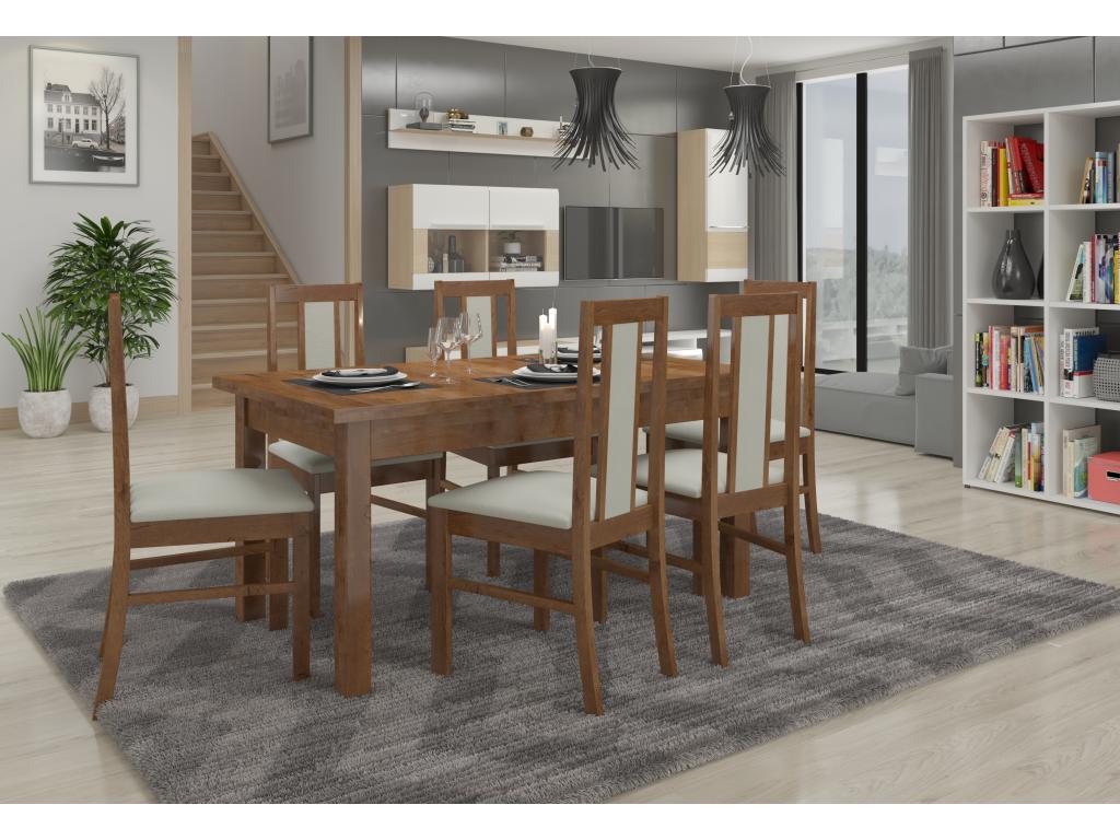 Sedia in legno marrone e tessuto, Maisonpuretop-Tissu 27110 41822VFTS