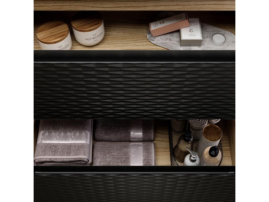 Mobile lavabo Calmetop da 60 cm in legno e nero 03796SYDZ