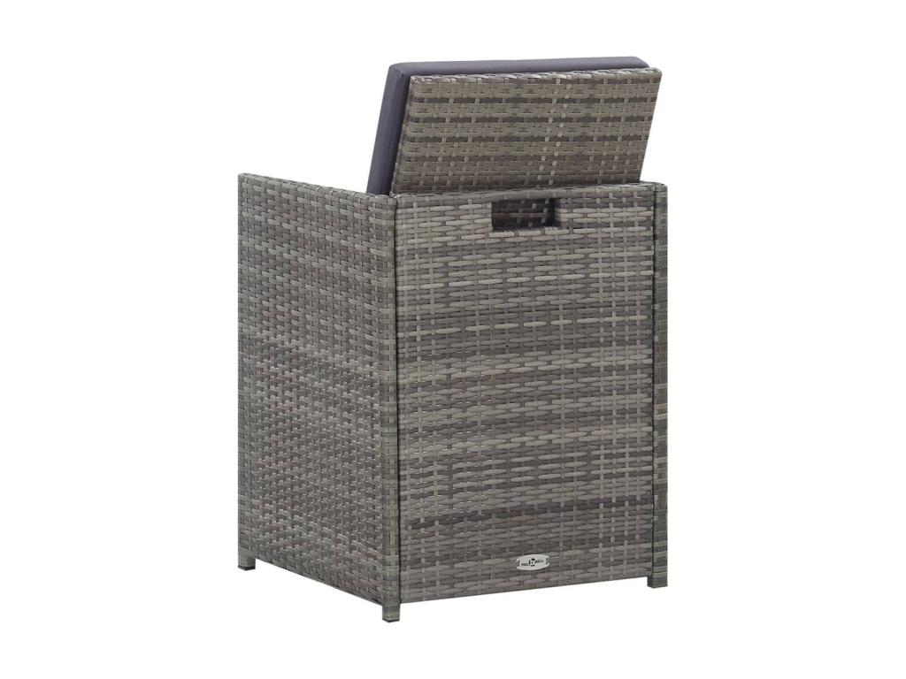 Set di mobili da giardino 9 pezzi con cuscini, resina intrecciata antracite, 3 47789VVRH