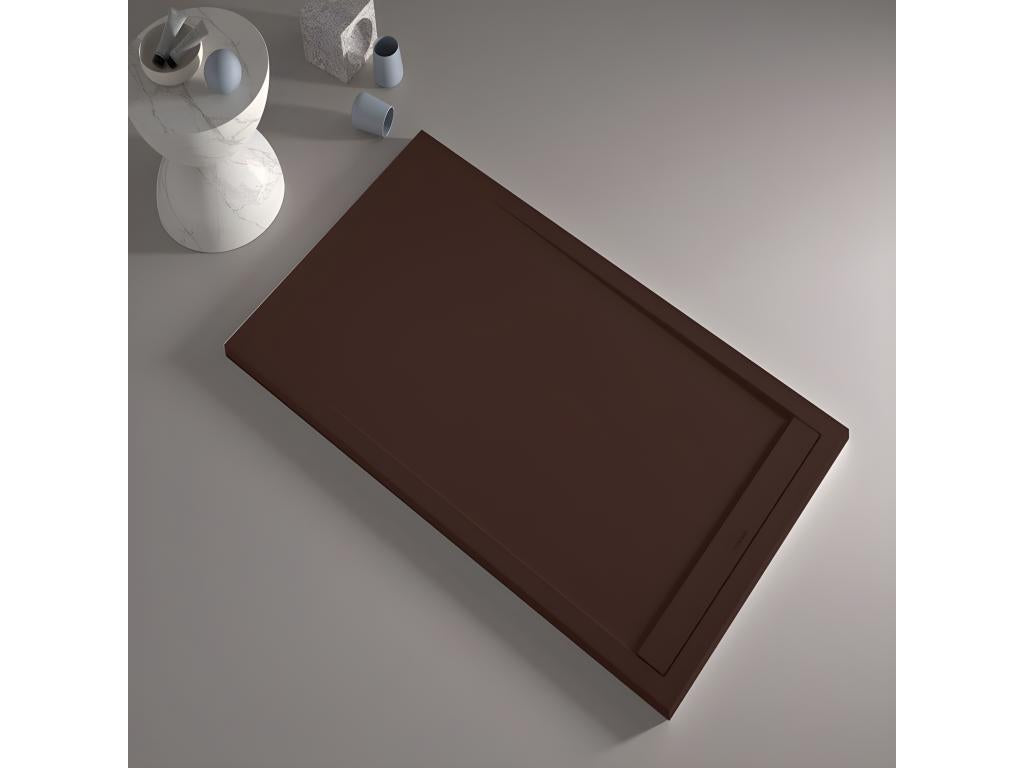 Piatto doccia cioccolato finitura ardesia, griglia colore SMART Artvivrestore - 120x70 cm 04263FWNZ