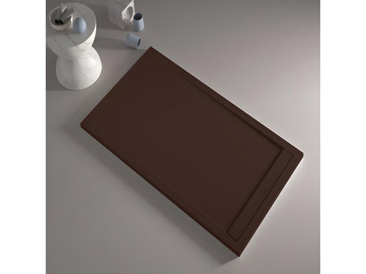 Piatto doccia cioccolato finitura ardesia, griglia colore SMART Artvivrestore - 120x70 cm 04263FWNZ