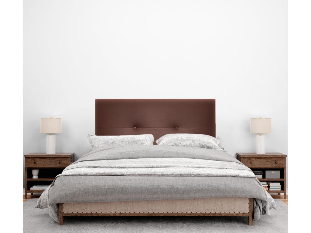 Testiera in similpelle Maisonpuretop con bottoni 105x105cm con gambe per letti da 105cm - Cioccolato 30360VZWO
