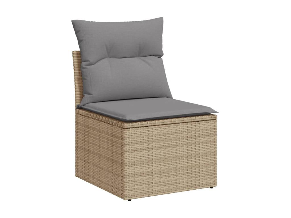 Set di mobili da giardino da 12 pezzi con cuscini, resina di vimini beige, 53188DNZT