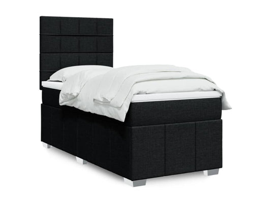 Base letto Maisonpuretop con materasso, nero, 90x190 cm, tessuto, 06379HKHV