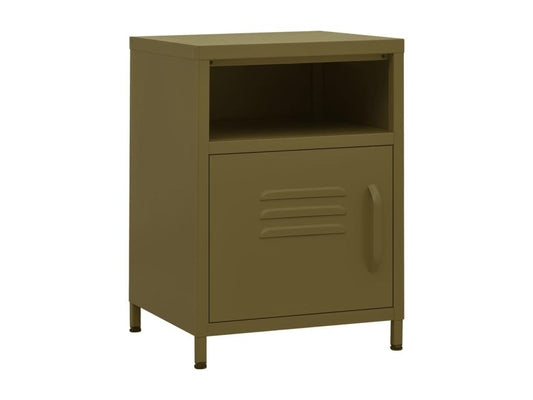 Comodino Verde Oliva 35x35x51 cm Acciaio 82592BWLO