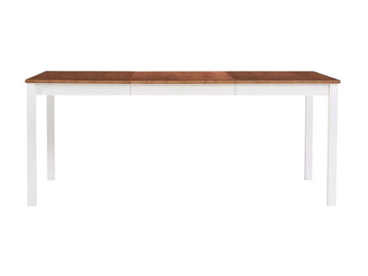 Tavolo da pranzo rettangolare Artvivrestore, pino massello, bianco e marrone, 180 cm, 18448MTOY