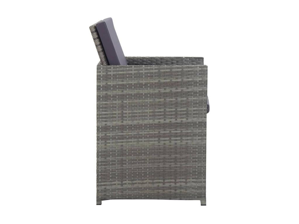 Set di mobili da giardino 9 pezzi con cuscini, resina intrecciata antracite, 3 47789VVRH