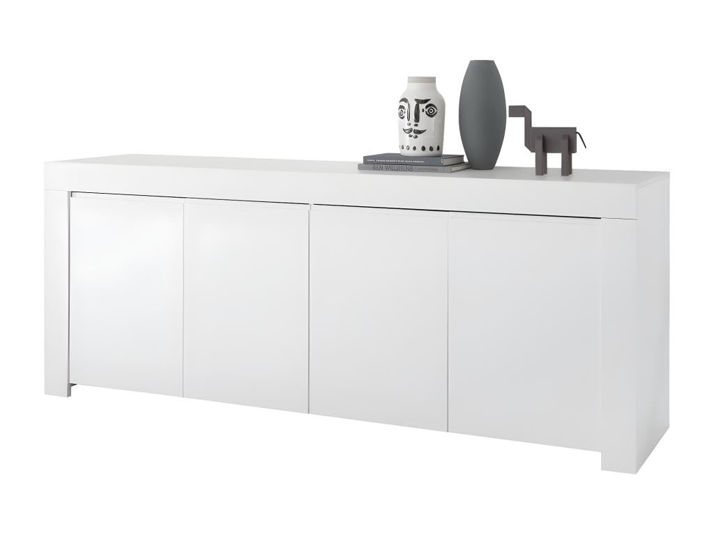 Credenza a 4 ante ZEFIR in bianco opaco, ideale per il tuo soggiorno o sala da pranzo 09569RKHB