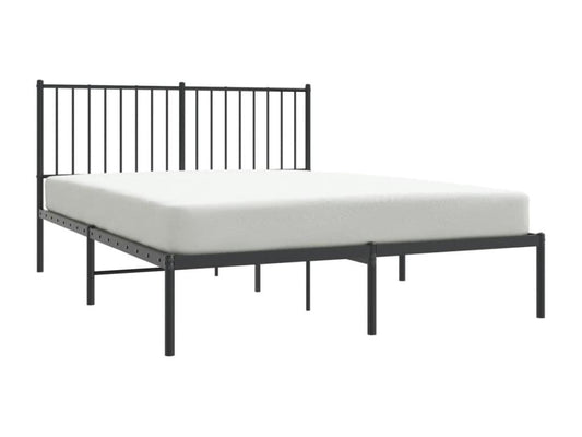 Struttura letto in metallo con testiera nera 135x190 50862CMBX