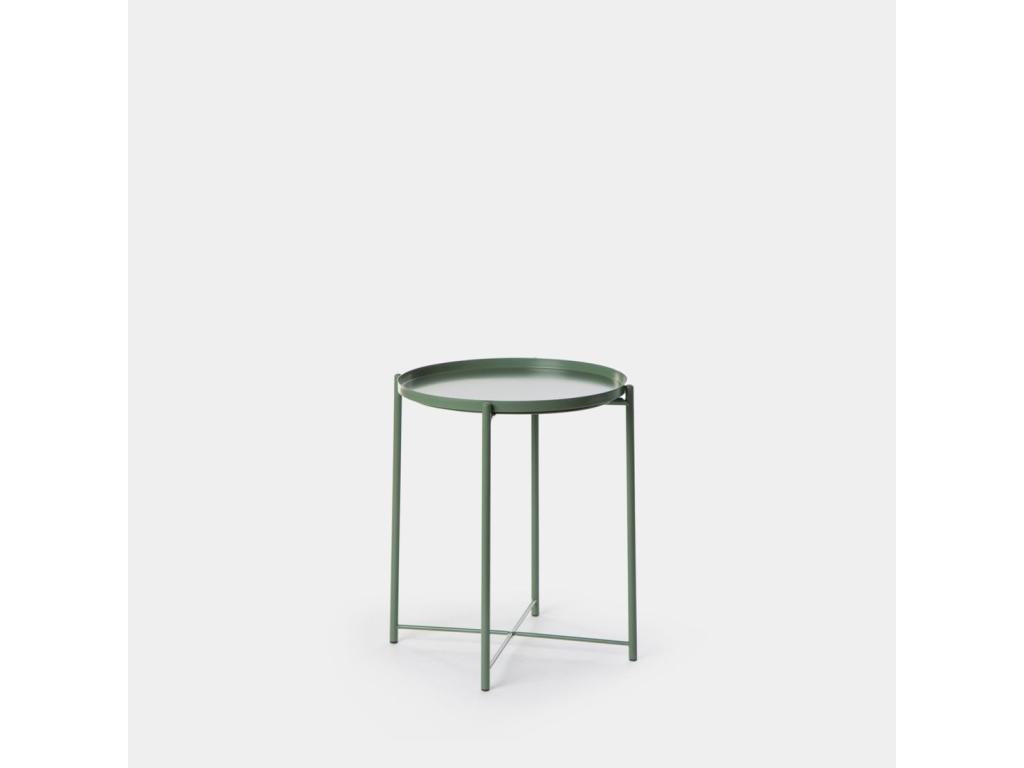 Tavolino laterale in metallo verde scuro 45x53 cm - Artvivrestore 66108QZSI